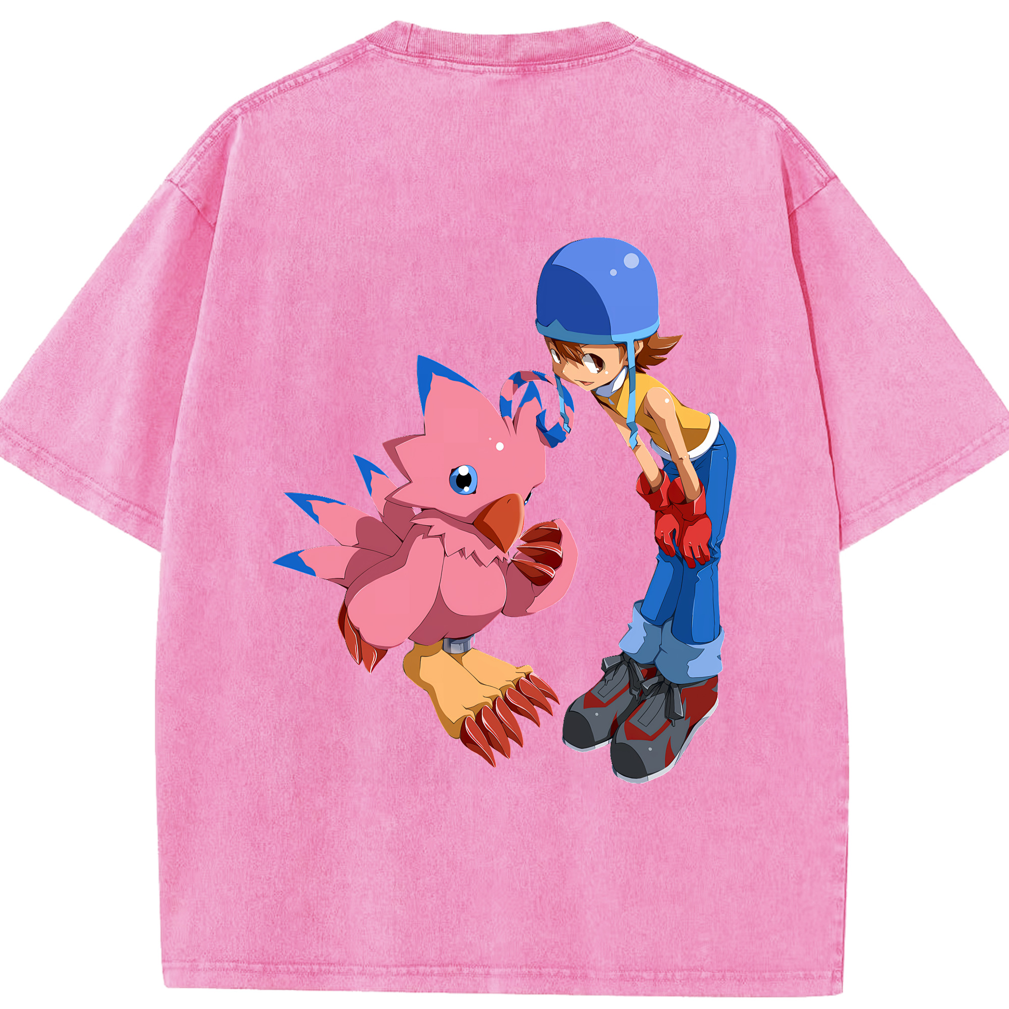 （画像用） Digimon デジタルモンスター/デジモン 綿100% ヴィンテージ風 半袖Tシャツ（背面プリント）